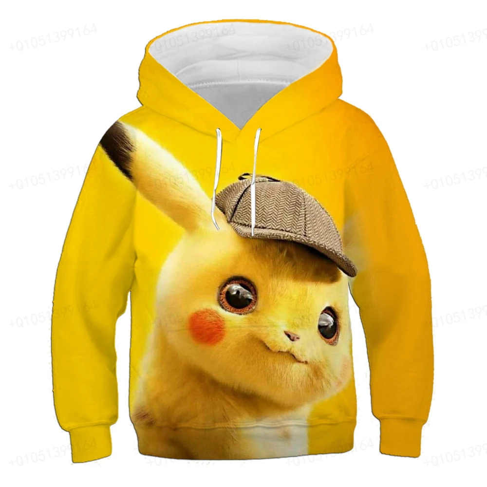 

2023 Pokemon Parent Child Hoodie Spring New Children's Clothing Pikachu Design Funny Hoodie Pullover Hoodie