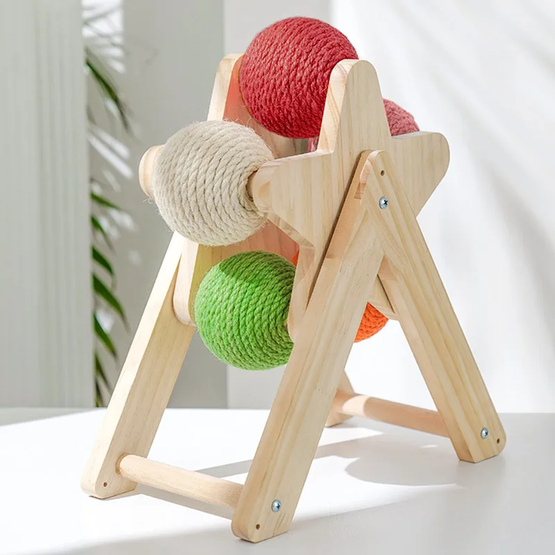 

Cat Board Vertical Cat Toy Tree Interactive Five-color Hot Wheels Wooden Cat Board Sisal Ball Cat Claw Grinding Pet Supplies