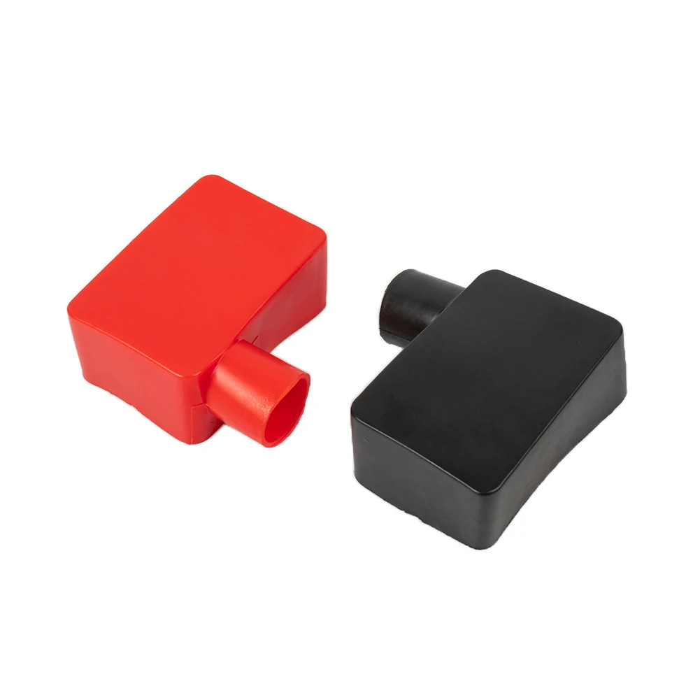 

1 Pair Car Battery Terminal Insulator Wire Connectors Cap Cover Rubber Universal Top Column Protection Cover Black & Red