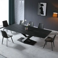 italian light luxury rock slab dining table modern simple rectangular nordic dining chairs combination dining table