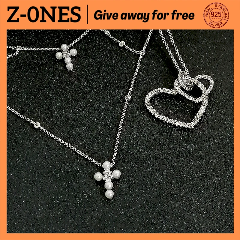 

s925 sterling silver women silver monaco jewelry love heart pendant necklace adjustable with natural pearl luxury fashion cute g
