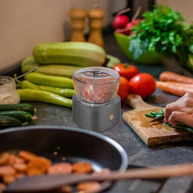 

Food Chopper Wireless Electric Small Food Processors With Stainless Steel Blade One-click Cleaning Multifunction Cutter 300ml