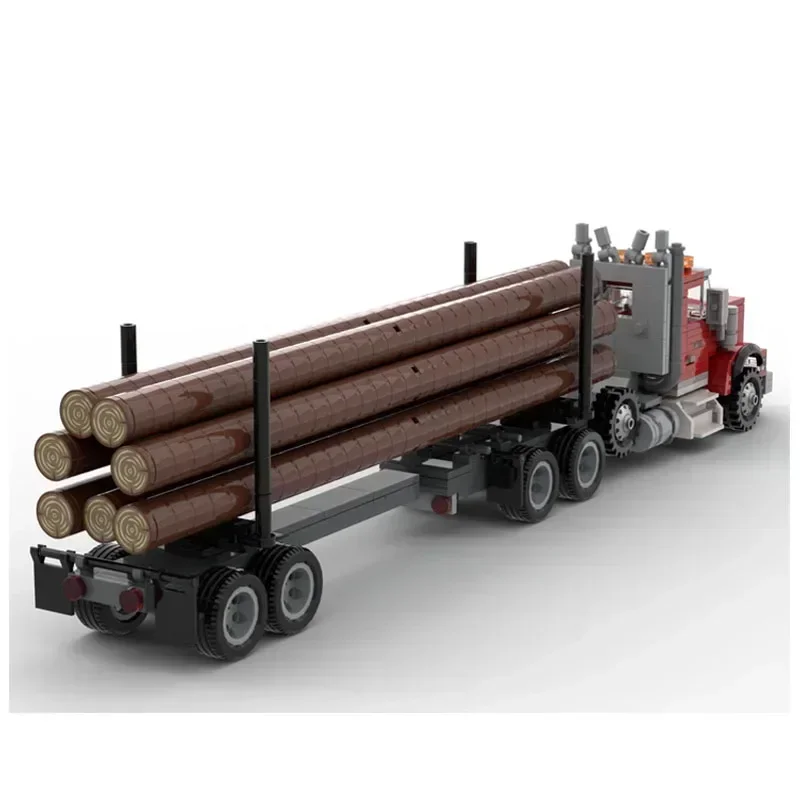 Фото MOC- 139109   Бревенчатый грузовик в сборе, сращивание строительного блока, модель 825, детали строительного блока, детские строительные блоки на день рождения, игрушка в подарок №2