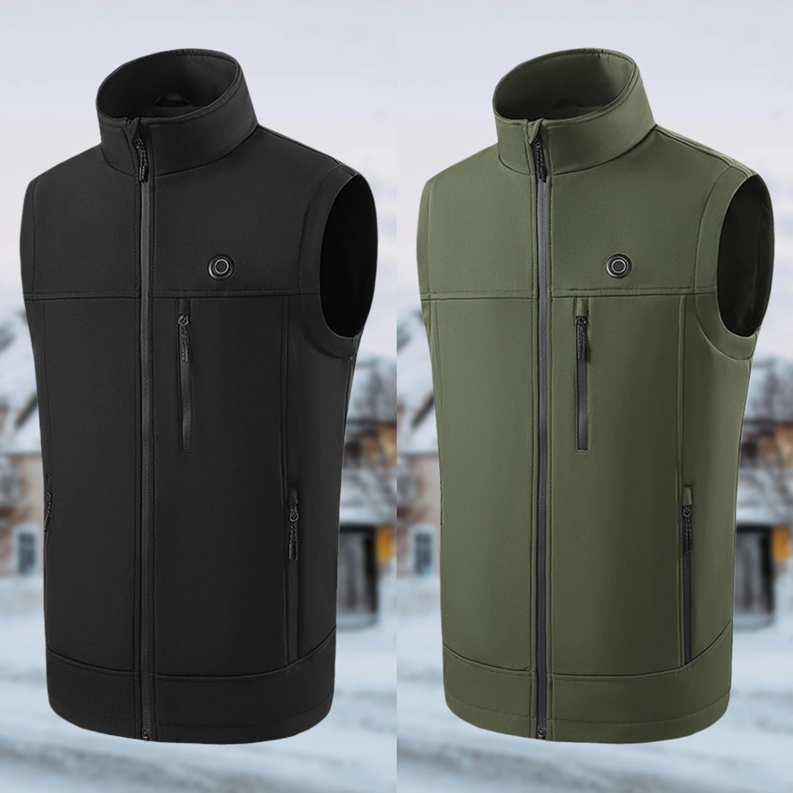 

Мужские куртки с электрическим подогревом, 3 режима температуры, застежка-молния, теплый жилет, 10 часов работы, умный жилет с подогревом для кемпинга