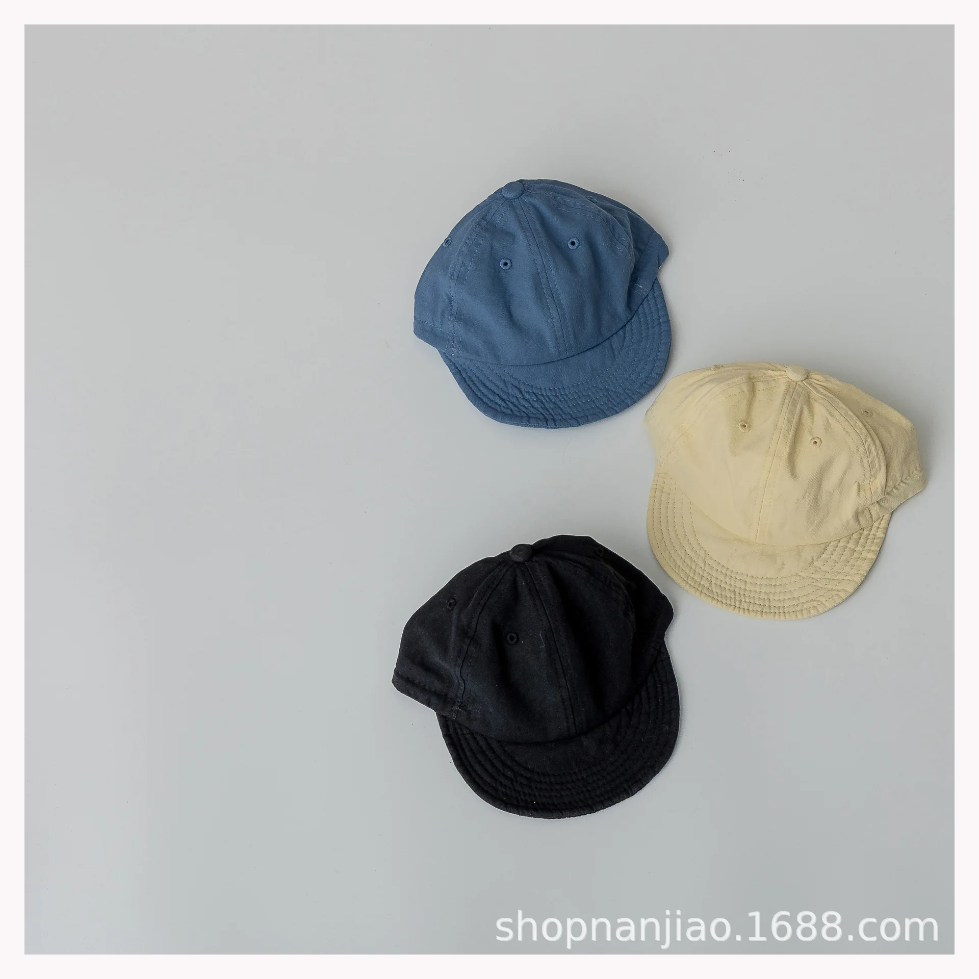 

2022 baby autumn duck tongue hat solid color versatile retro wash old spring and summer thin adjustable sunshade hat tide
