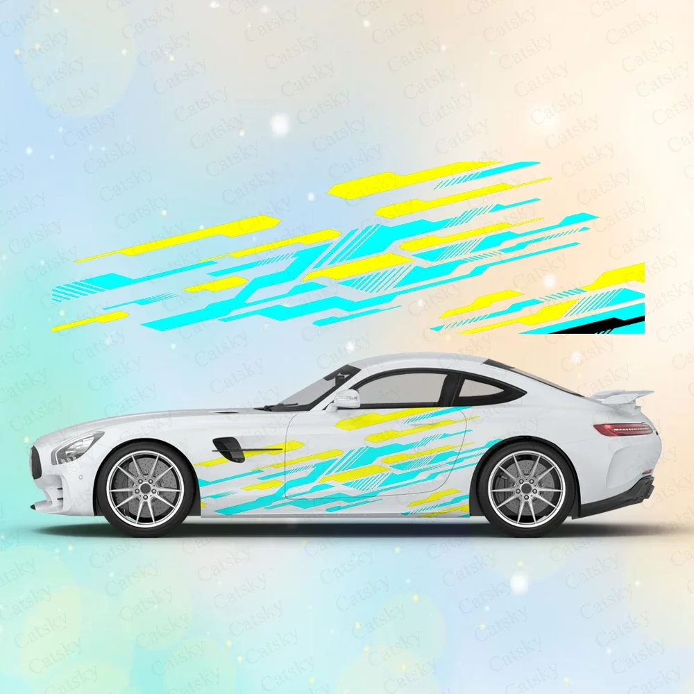 Абстрактные короткие полосы большие автомобильные наклейки и на кузов