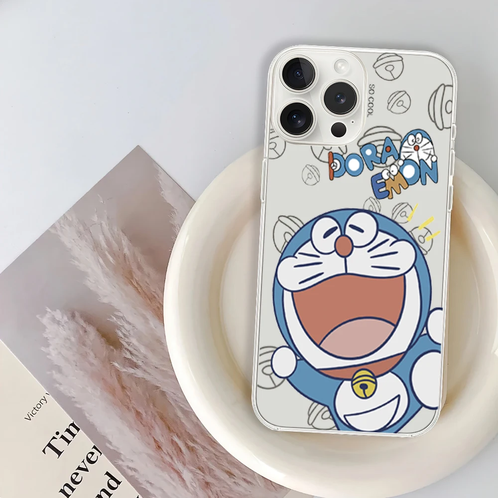 Чехол для телефона d-doraemon с аниме-рисунком iPhone 12 11 13 14 15 16 Max Pro Plus прозрачный мягкий