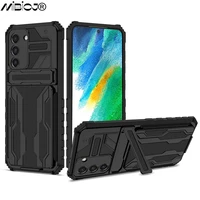card slot bracket phone case for iphone 11 12 13 pro max xr xs max 7 8 plus shockproof armor stand bumper silicone back cover