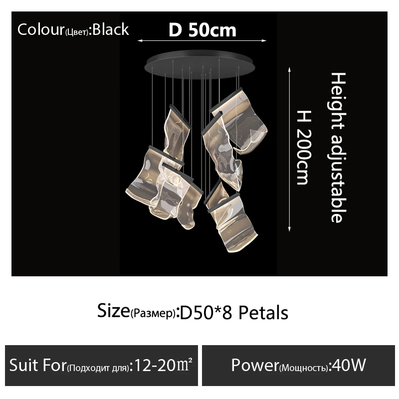 

LiboYyi золотые/черные светодиодные подвесные светильники 120В