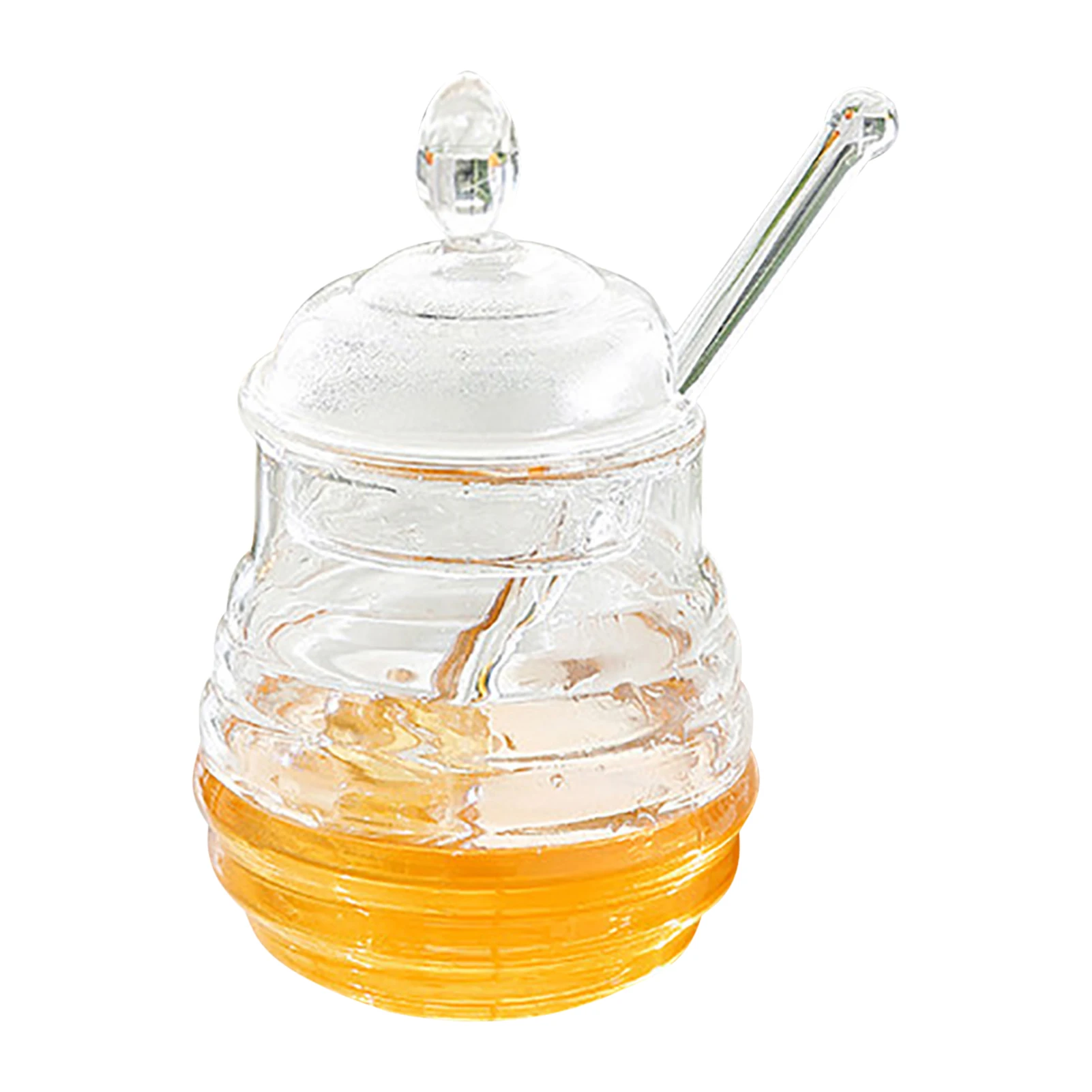 

Glass Honey Pot Heat-Resistant Honey Pot Syrup Dispenser Home Kitchen Storage Container Dispenser For Syrup Pie Jelly 8.3oz