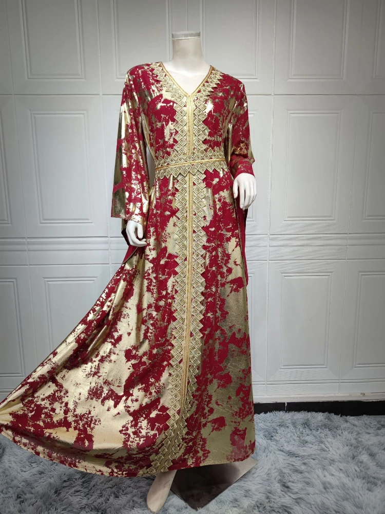 Eid Muslim Party Abaya Women Dress Bat Sleeve Prayer Morocco Caftan Elegant Maxi  Abayas Gowns Dubai Arabic Robe Outwear 2023