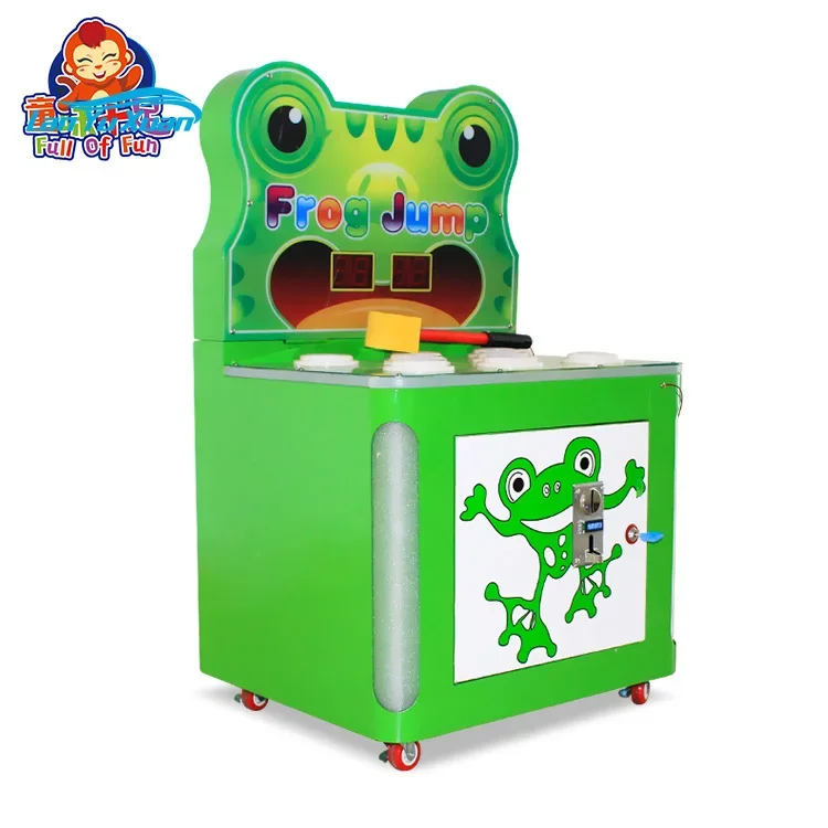Детский Аркадный Игровой Автомат Frog hammer прыгающий Молот с монетами