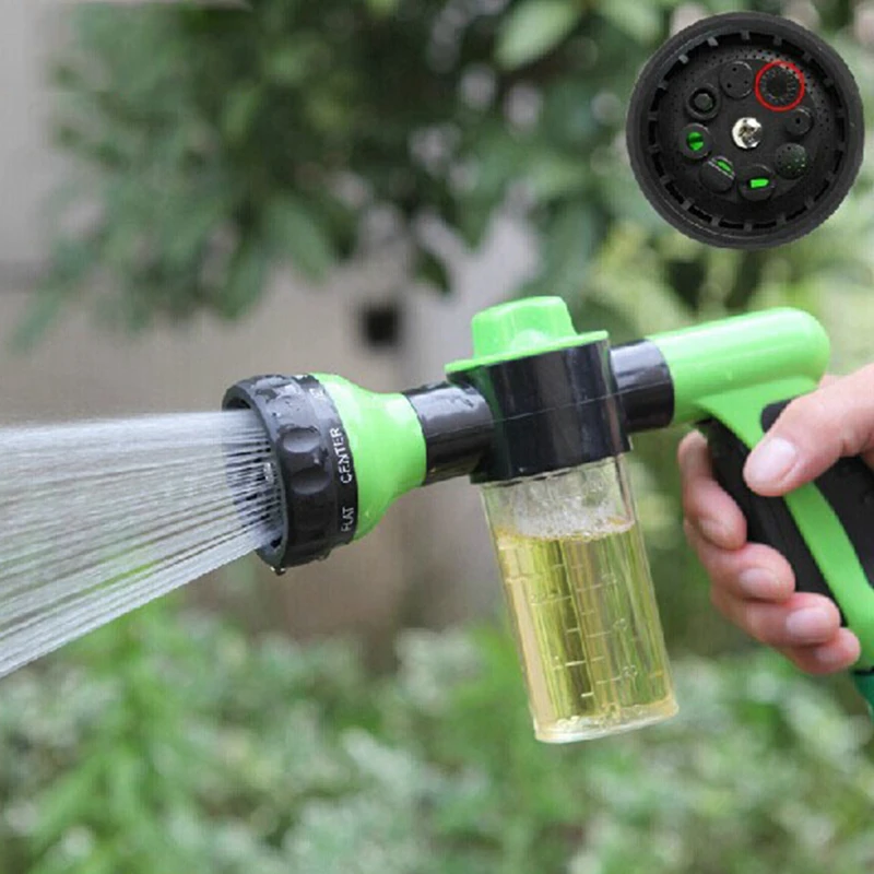 

8 In 1 Pressure Pet Dog Showering Foam Soap Sprayer Nozzle Gun Garden Watering Animal Water Car Washing Foam Gun