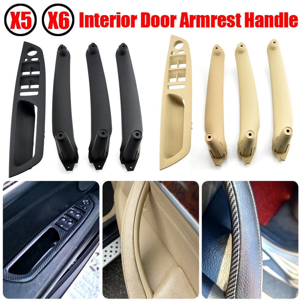 

LHD RHD Upgraded Interior Door Pull Handle Armrest Panel Trim Cover Replacement For BMW X5 X6 E70 E71 E72 2007-2013