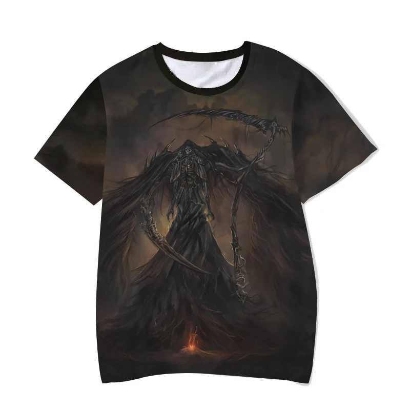 

2022 New Men's Skeleton T-shirt brand Punk STYLE 3D printed T-shirt Men's top Hip Hop 3D printed skeleton short sleeve