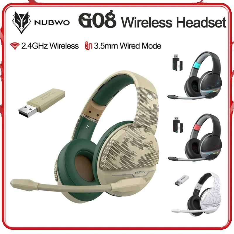 Беспроводные Игровые наушники NUBWO G08 двойная Беспроводная игровая гарнитура с