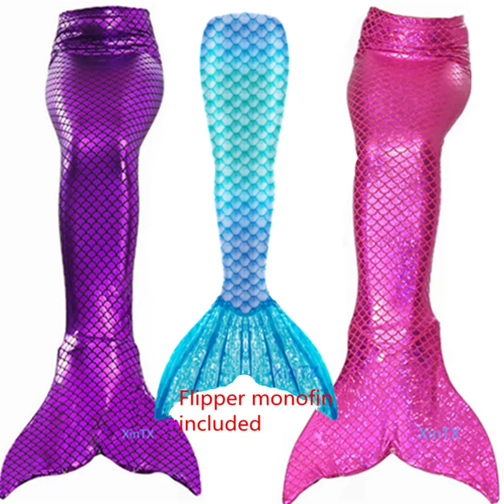 2022 NEW!Adult Kids Mermaid Tails With Monofin Swimsuit for Girls Women Bikini Bathing Suit Costume Swimmable Swimsuit