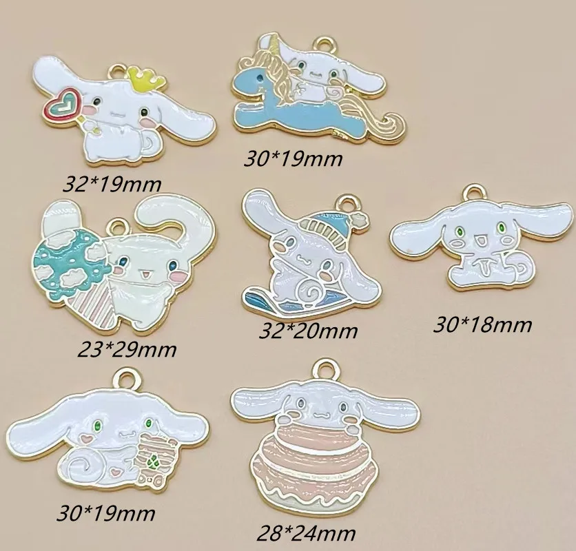 

10PCS Cartoon Animal Alloy Dripping Oil Bracelet Earrings Cute Dog Pendant Handmade DIY Animal Pendant Designer Charm