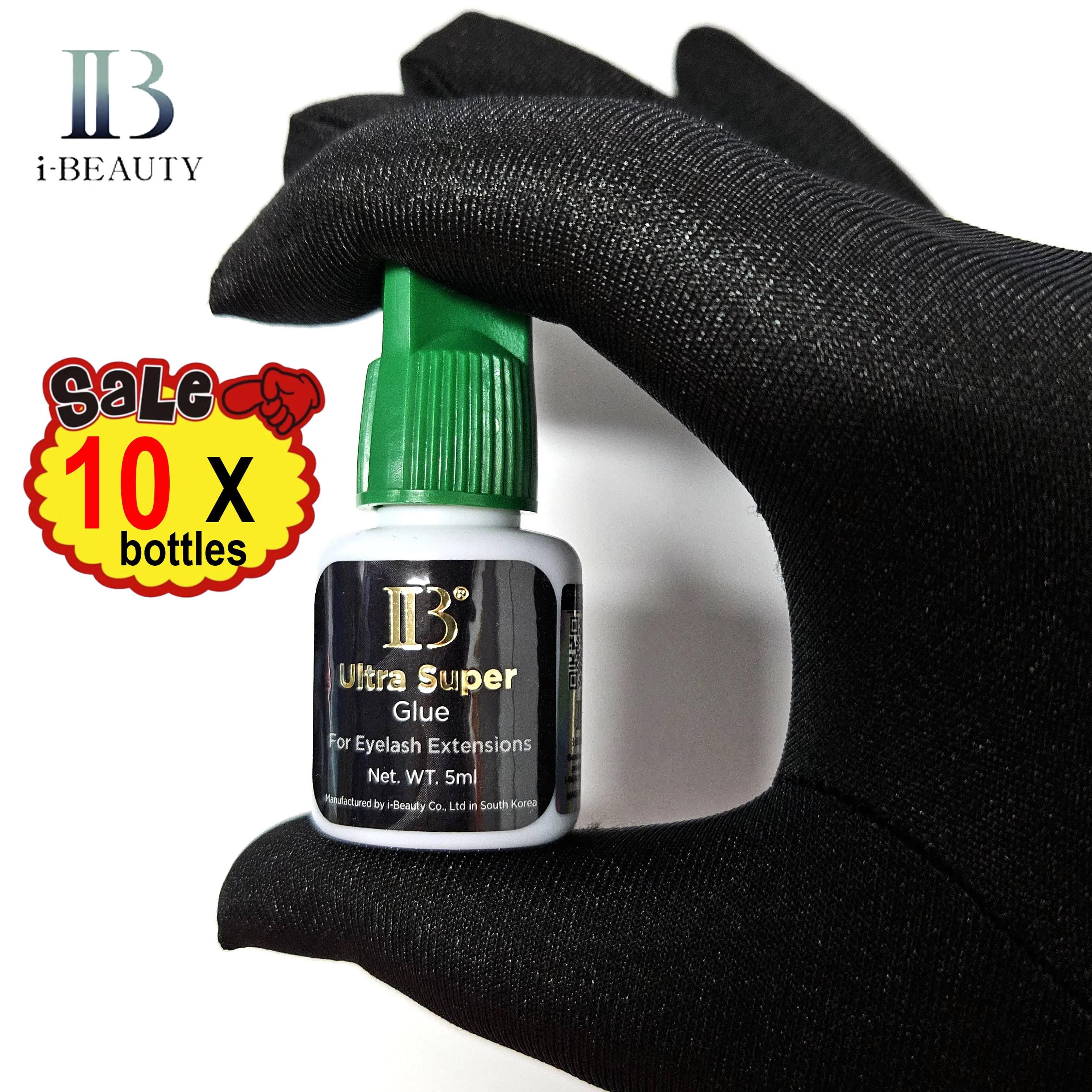 

2/5/10Bottles IB Ultra Super Glue Individual Fast Drying Eyelash Extensions Glue Green Cap 5ml Korea Adhesive Black Beauty Tools