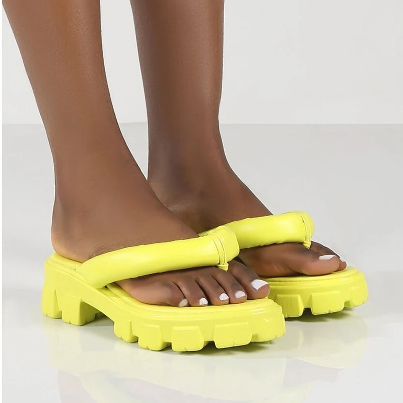 

Women's Slippers 2022 Summer New Thick-soled Outer Wear Heightened Roman Shoes Casual High-heeled Thick-soled Flip-flops
