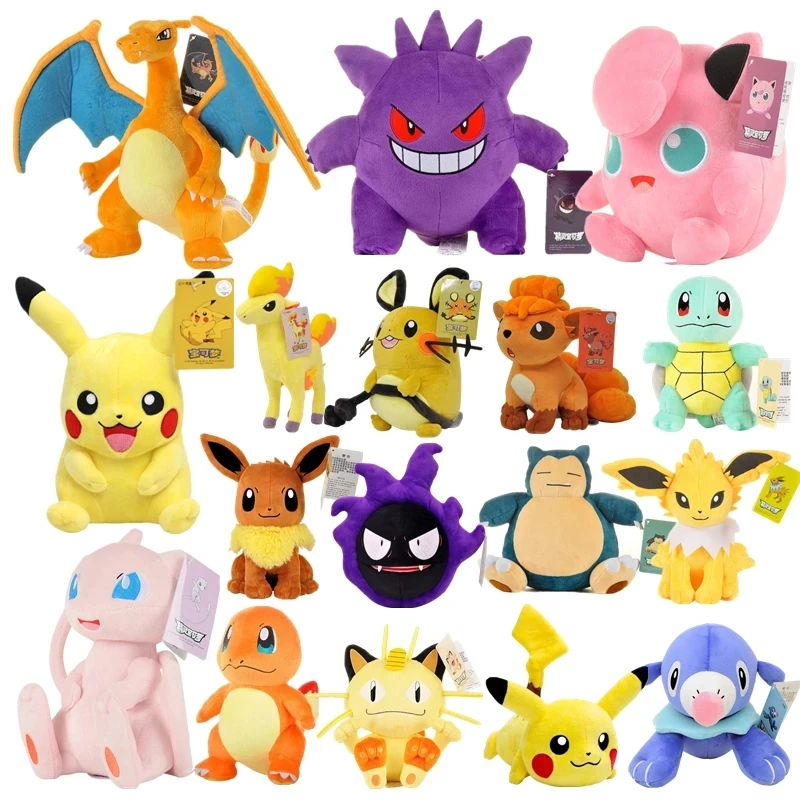 

Original Pokemon Pikachu Plush doll Bulbasaur Squirtle Charmander Charizard Eevee Snorlax Jigglypuff Mew Psyduck Kids Christmas