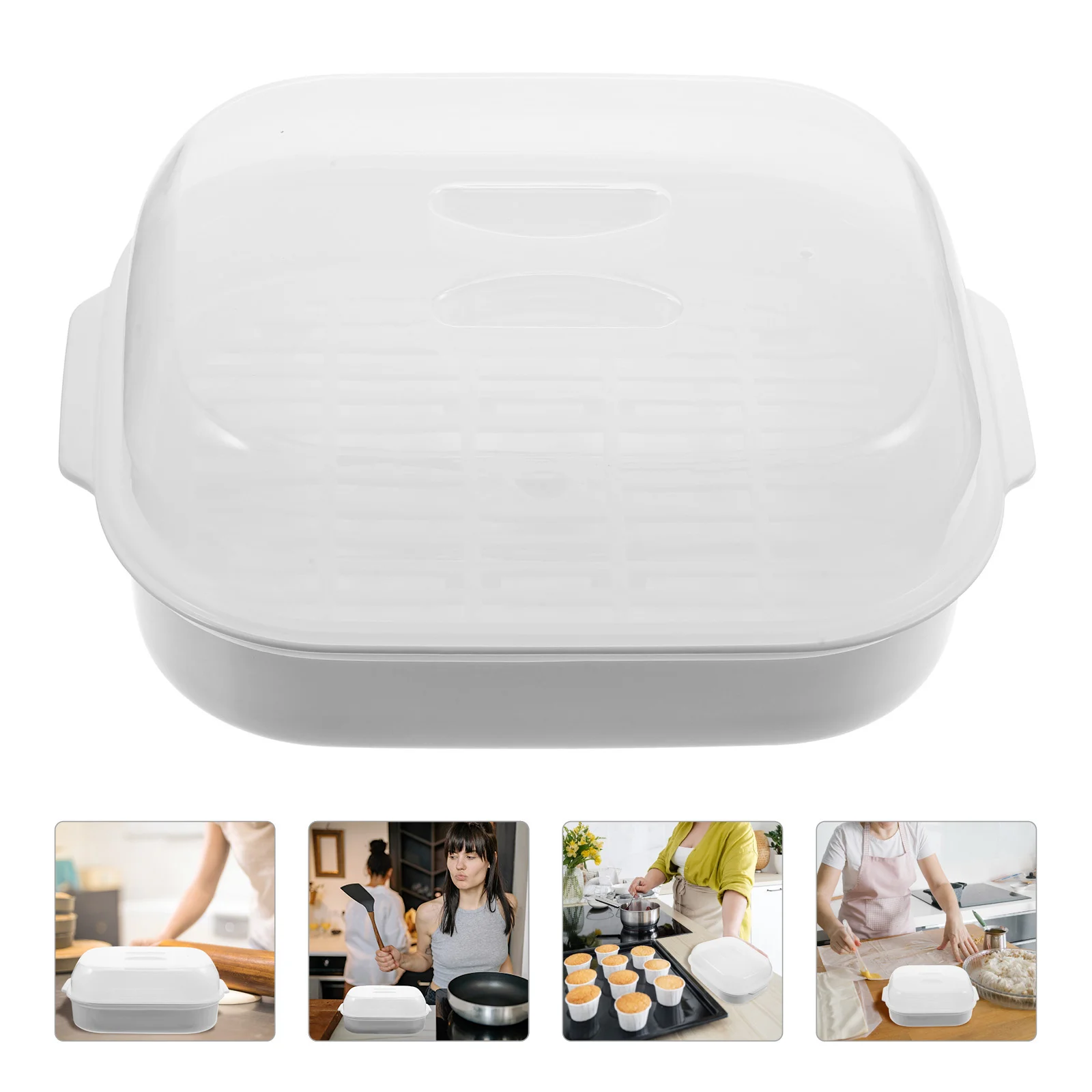 

Hemoton Microgreens Microwave Rice Cooker Microwave Steamer Vegetable Steamer Buns Food Steam Basket Veggie Steamer Oven
