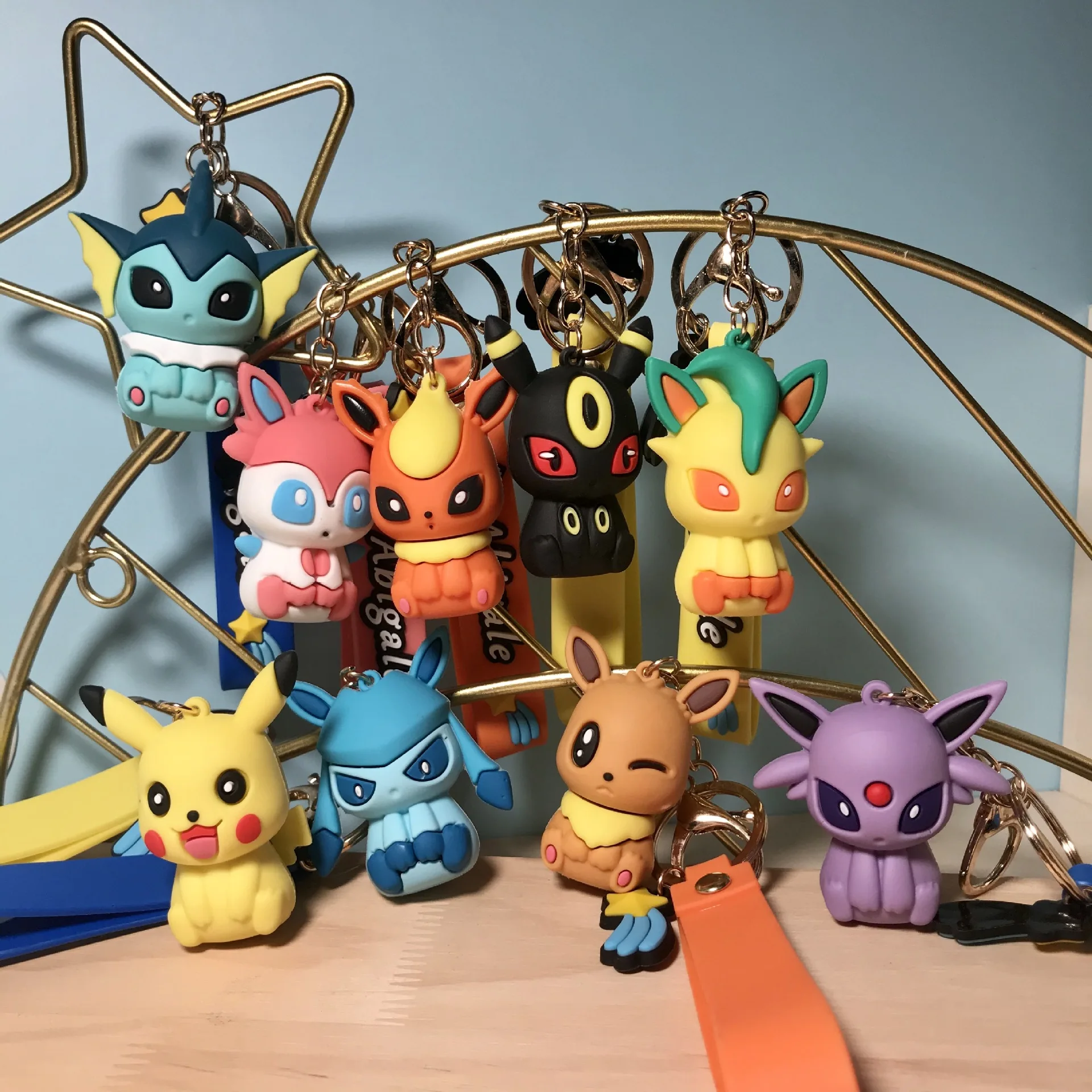 

Pokémon Kawaii Eevee Toy Doll Keychain Anime Cute Doll Backpack Ornament Pikachu Pendant Christmas Birthday Gift Wholesale