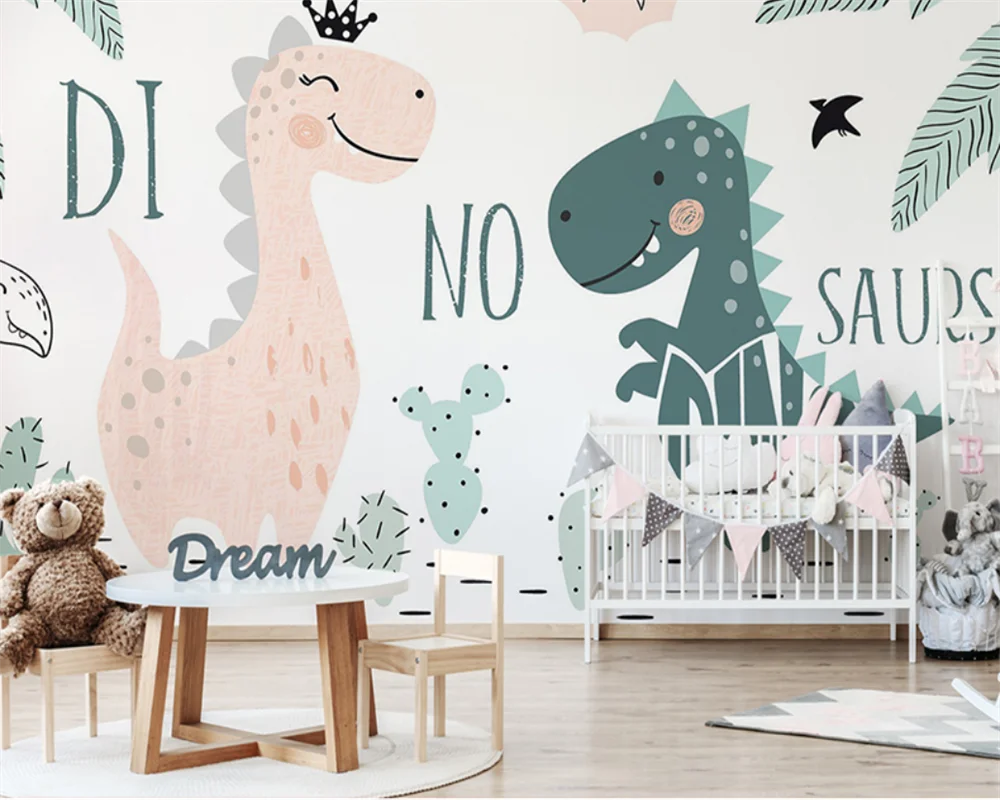 

beibehang papier peint Customized modern new children dinosaur suitable for living room interior decoration background wallpaper