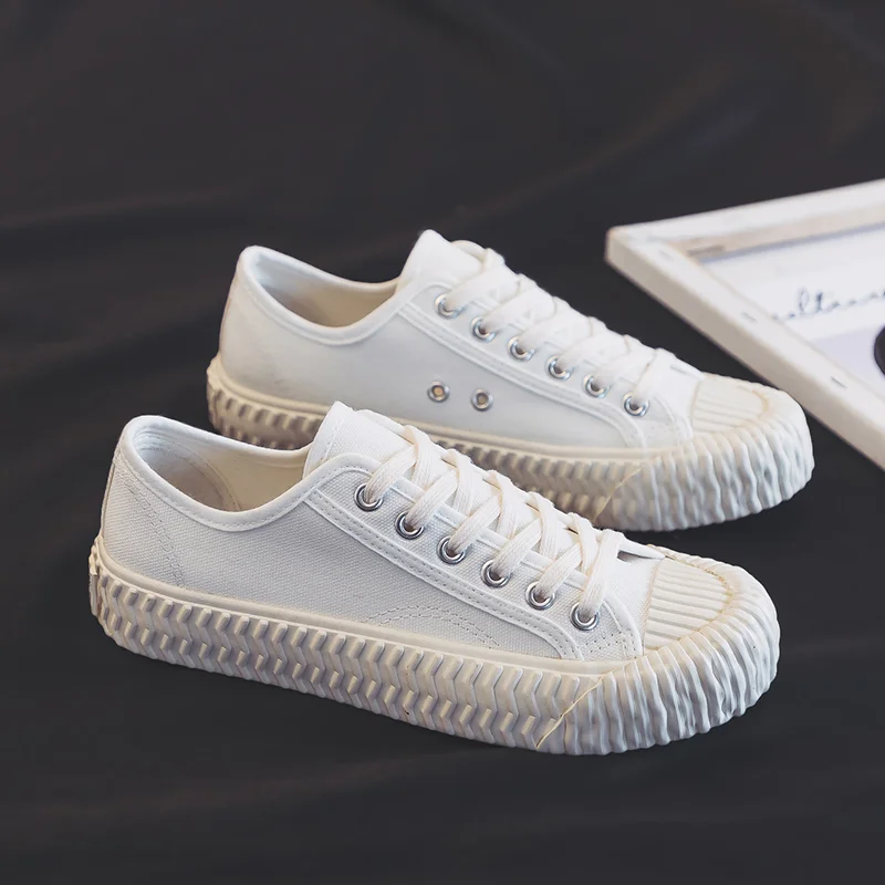 

Shoes For Women 2022 Canvas Sneakers Comfortable Flats Casual Lace-up Ladies Trainers Zapatillas Mujer Footwear Vulcanize Shoes