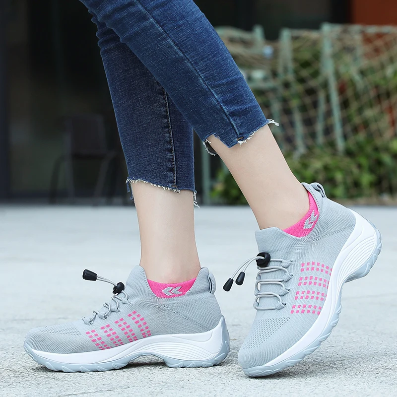 JIEMIAO Quality Women Walking Shoes Platform Running Sneakers Outdoor Casual Fashion Shake Shoes Zapatos Size 35-43