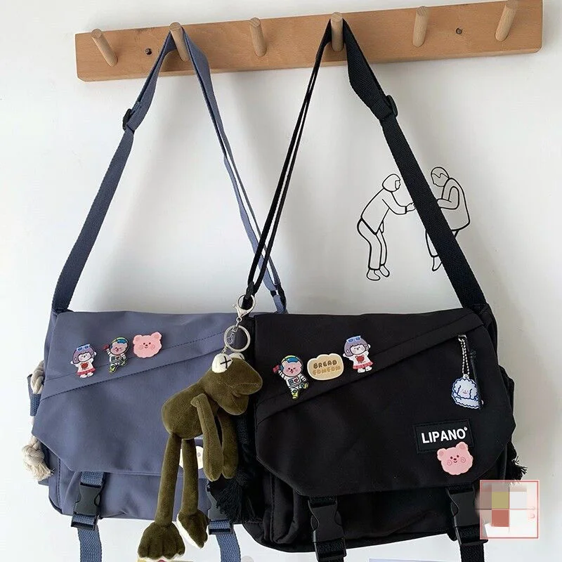 

Водонепроницаемые женские простые сумки-мессенджеры, повседневные ранец с комбинированным покрытием для девочек и мальчиков, холщовые сум...