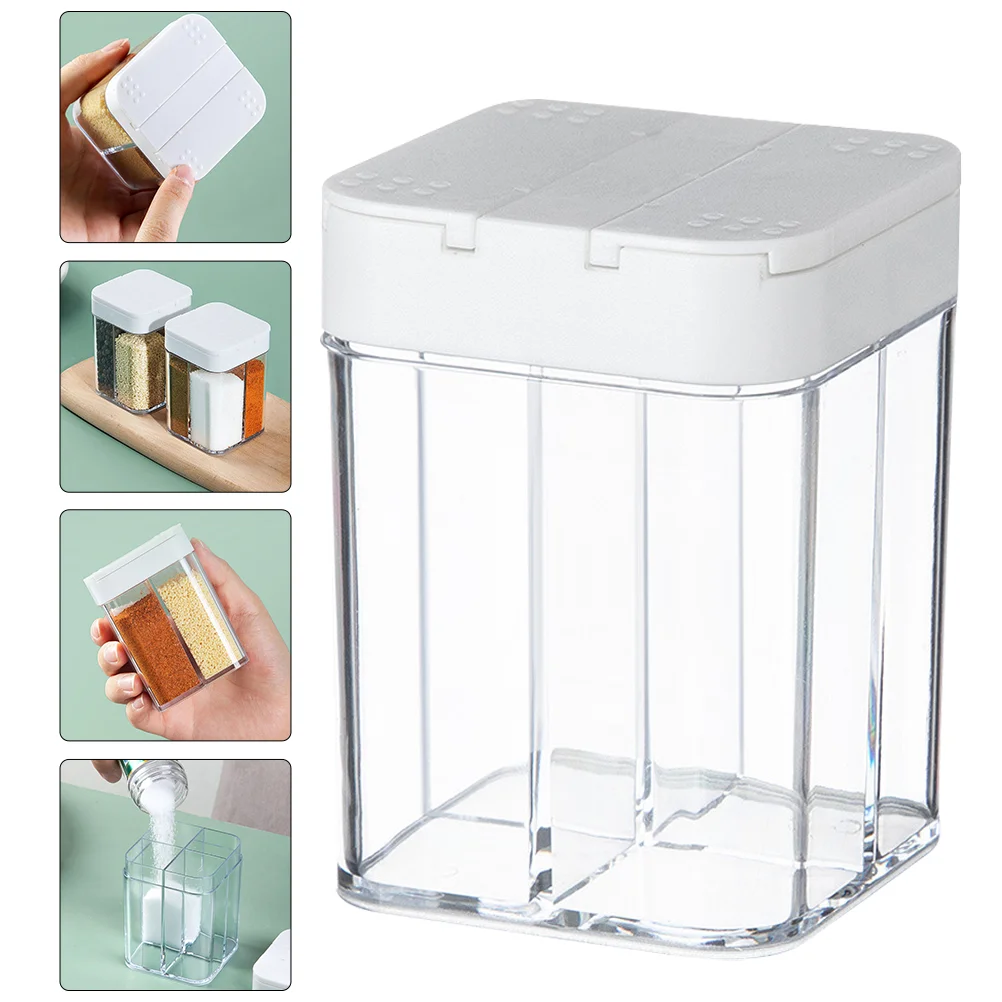 

2Pcs Storage Convenient Condiment Box Reusable Box Salt Box Compartment Container for Storage Kitchen Home