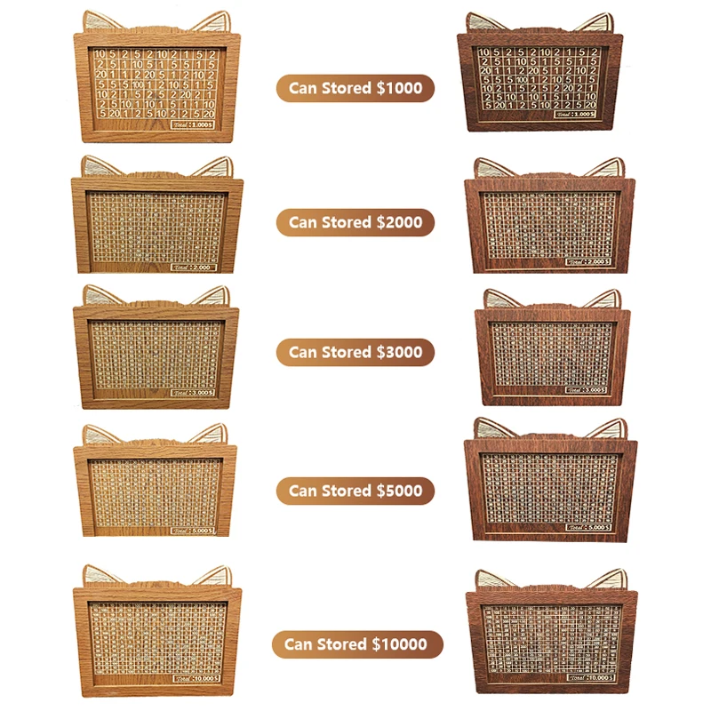 Коробка для наличных денег со счетчиком копилка с кошачьими ушками стираемая