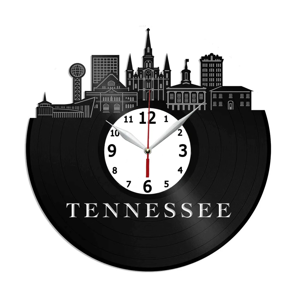 

Tennessee Skyline Vinyl Wall Art Clock for Home Decor - Living Room Kitchen Wall Art - 12 Inches