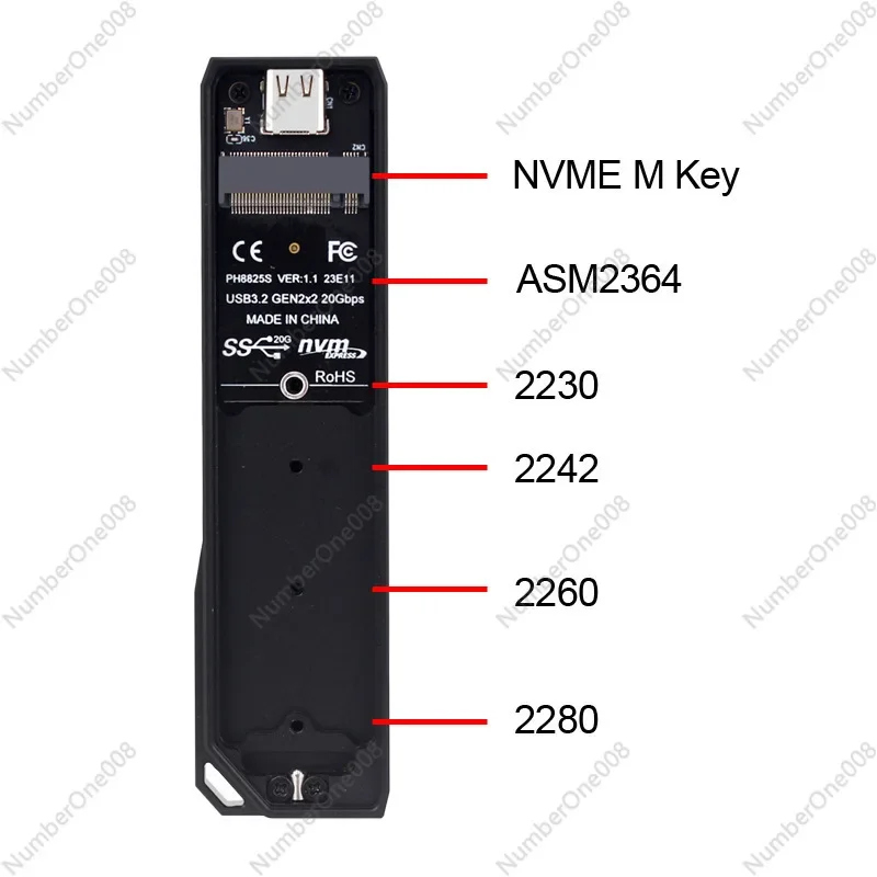 Твердотельный жесткий диск NVMe с протоколом M.2 к Type-c и кабелем для передачи данных