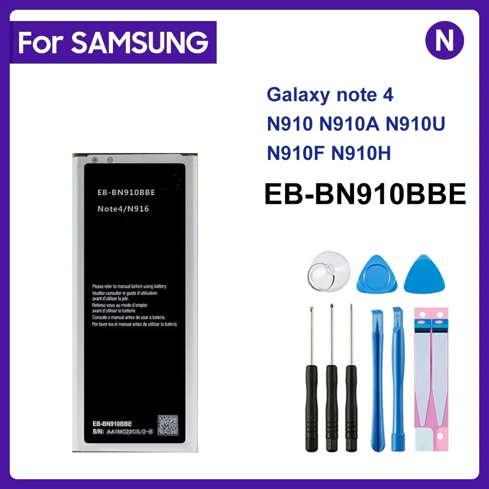 

SAMSUNG Orginal EB-BN910BBE EB-BN910BBK EB-BN910BBC EB-BN910BBU 3220mAh battery For Samsung Galaxy Note 4 N910 N910A/V/P/T/H NFC