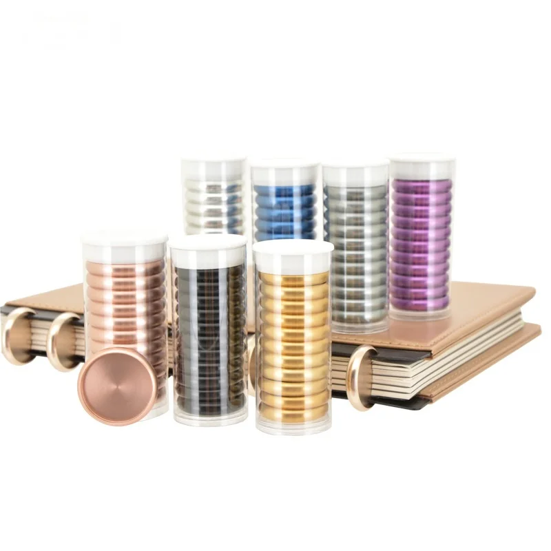 55pcs Metal Binding Discs Metal Buckle Mushroom Hole Loose-leaf Notebook Accessories Binding Ring Journal Diary Notebook Disc