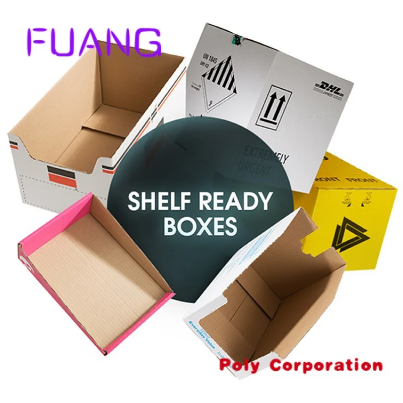 Custom Cardboard Corrugated Retail Snack Display CDU Packaging Shelf Ready Boxes