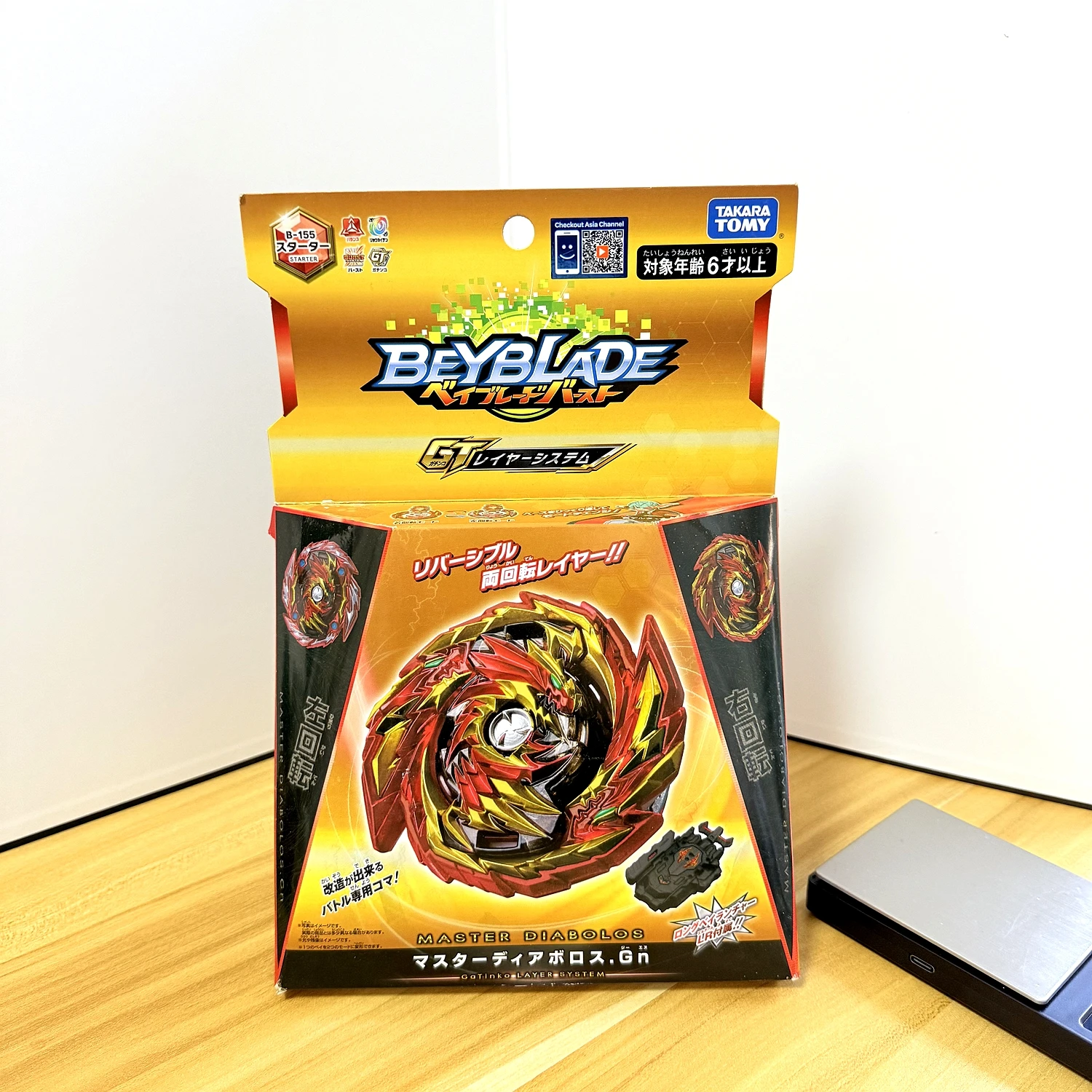 

ПОДЛИННЫЙ Стартер TAKARA TOMY BEYS B-155 Burst TT Beysplayer B155 Master Diabolos Gn GT с пусковой установкой, новый в упаковочном наборе