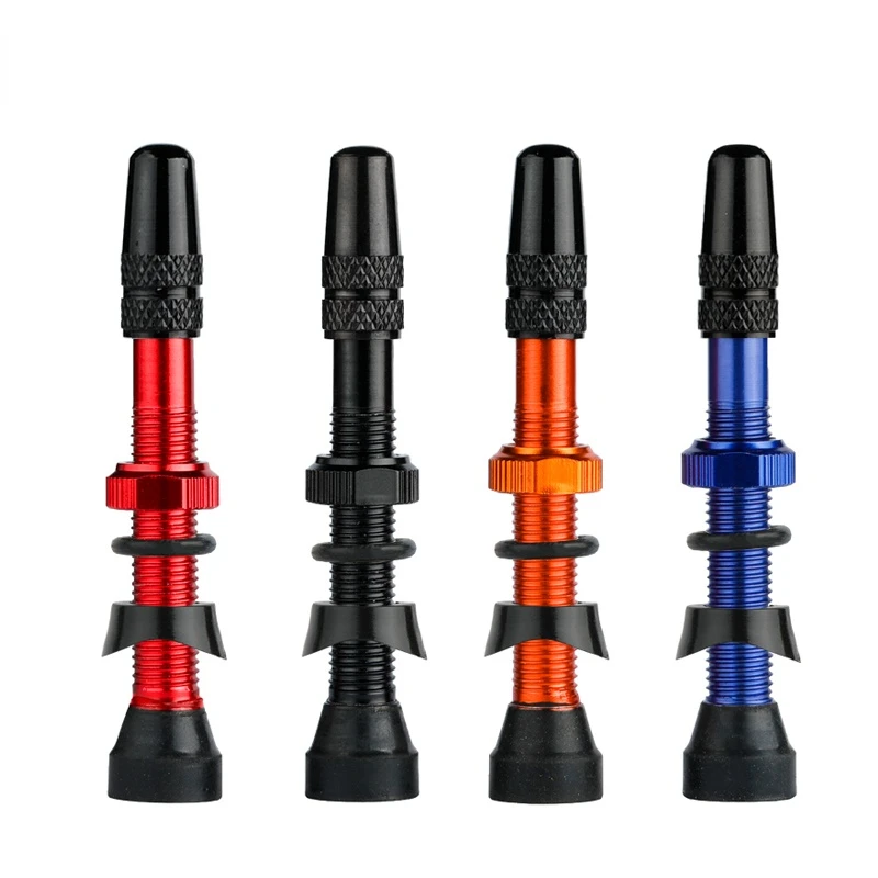 

2PCS Bicycle Tubeless Tube Valve Brass Core Optional Brass Alloy Stem 40/60/80/100/120mm Alloy Cap Tool mtb accessories