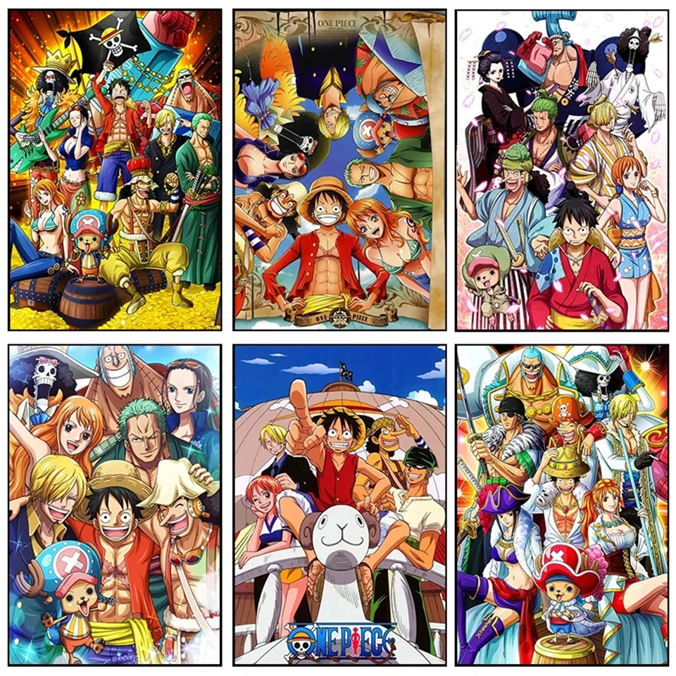 

Набор для алмазной живописи «сделай сам», картины Луффи Стразы для взрослых, мозаика из японского аниме, вышивка крестиком