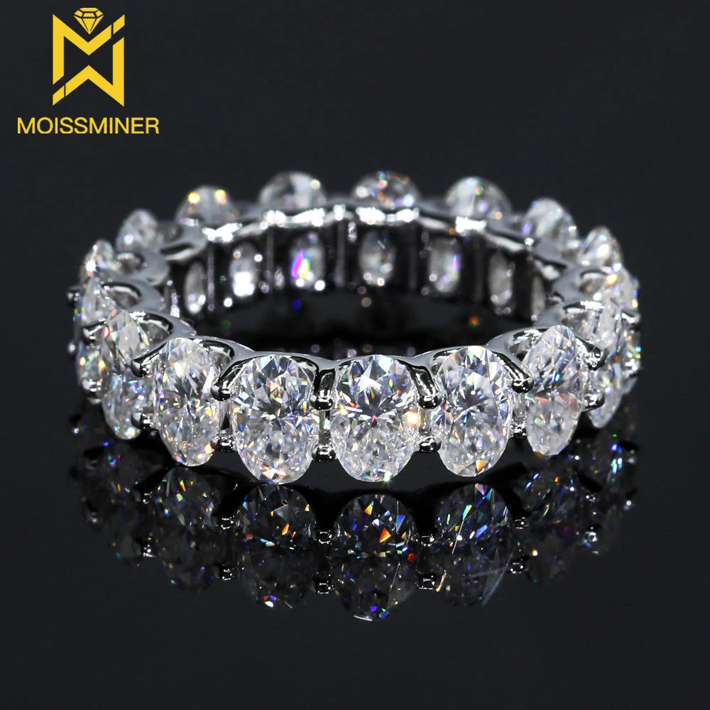 Кольца с яичным муассанитом для мужчин кольца со льдом женские серебряные