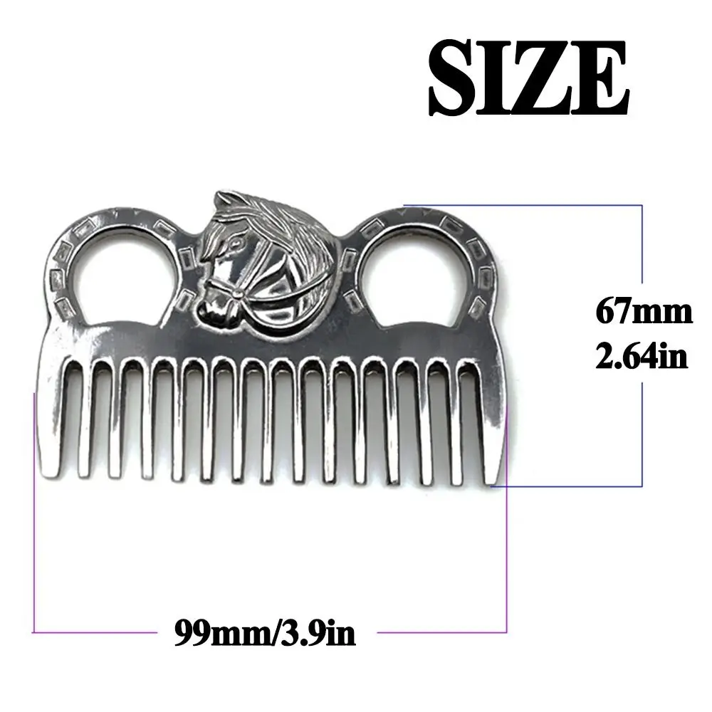 Прочная Расческа для груминга лошадей портативная Легкая металлическая