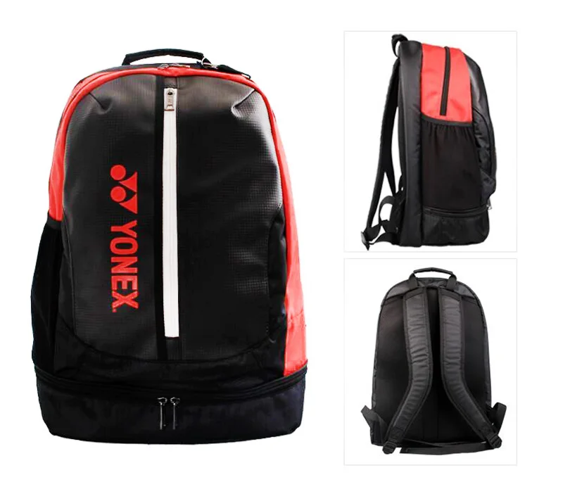 YONEX Badminton Sports Backpack Max For 2 Tennis Badminton Rackets PU Leather Racquet Sports Bag Unisex With Shoes Compartment