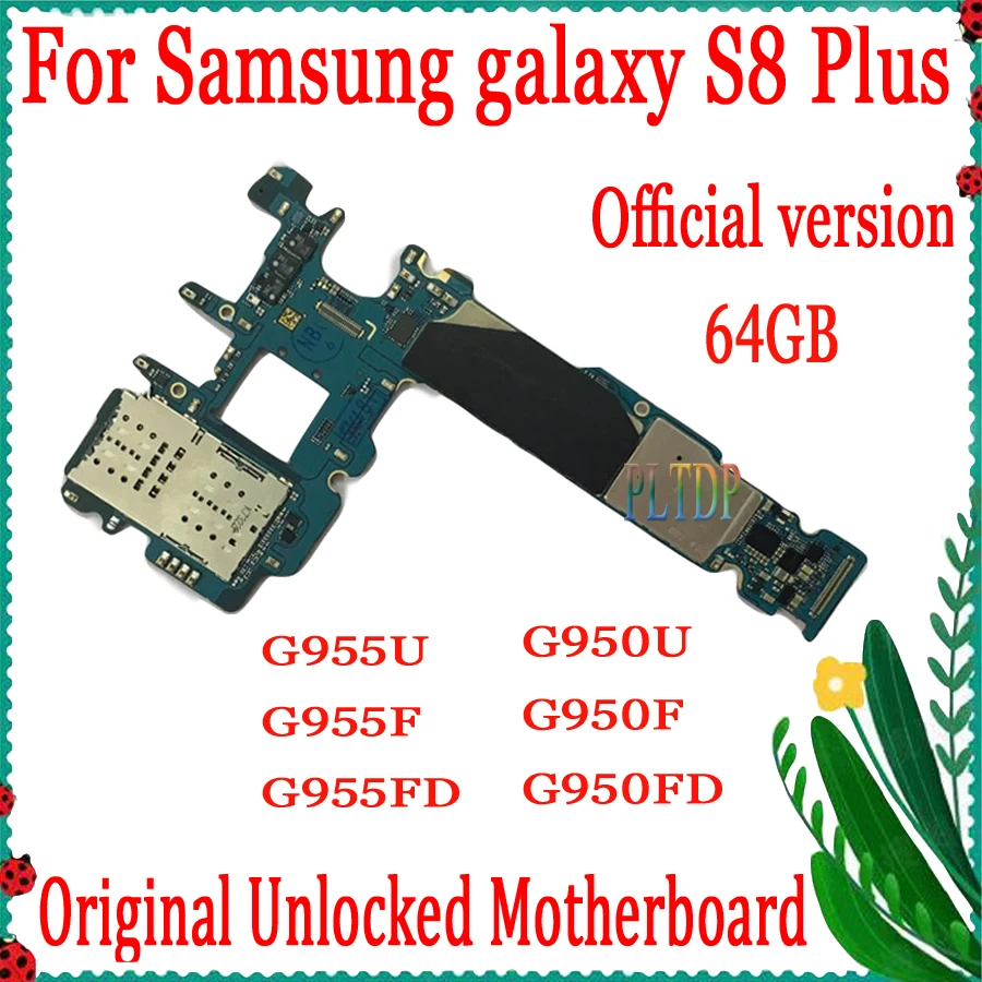 

64GB Mainboard For Samsung Galaxy S8 G950U G950F G950FD S8Plus G955U G955F G955FD Motherboard Original Unlocked Logic Board