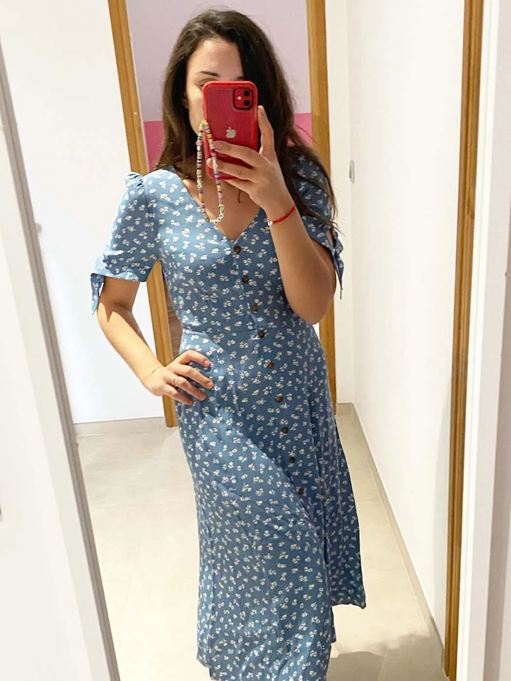 

Floral Print French Elegant Dresses For Women 2022 Bandage Short Sleeve V Neck Fashion Summer Midi Dress Lady Casual Vestidos