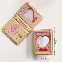 32 pockets mini photo album card holder receipt storage 3 inches hollow love heart collect case business card photocard holder