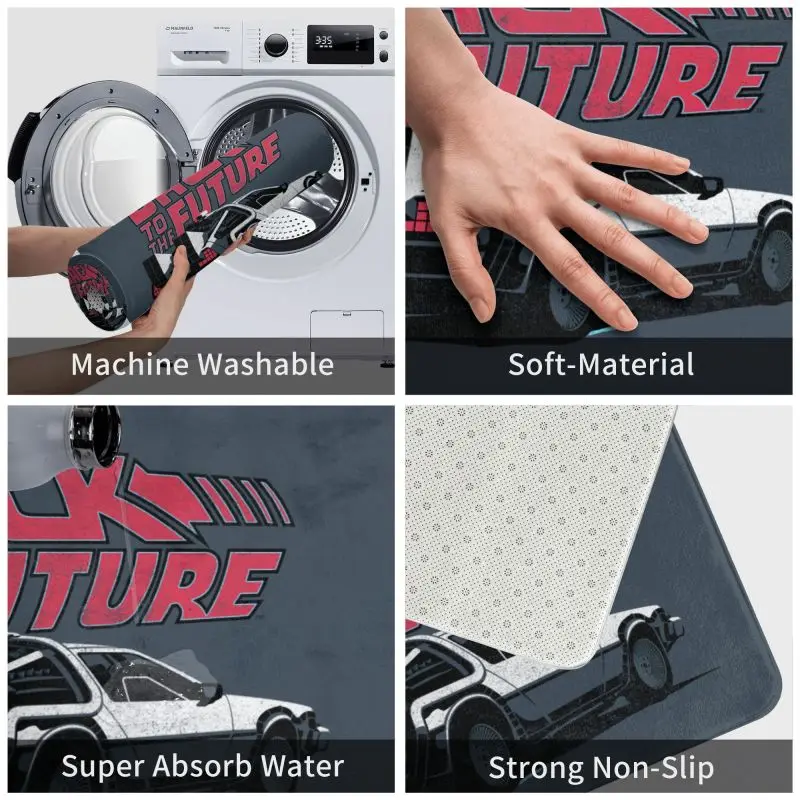 Винтажный Придверный коврик Назад в будущее нескользящий кухонный для ванной