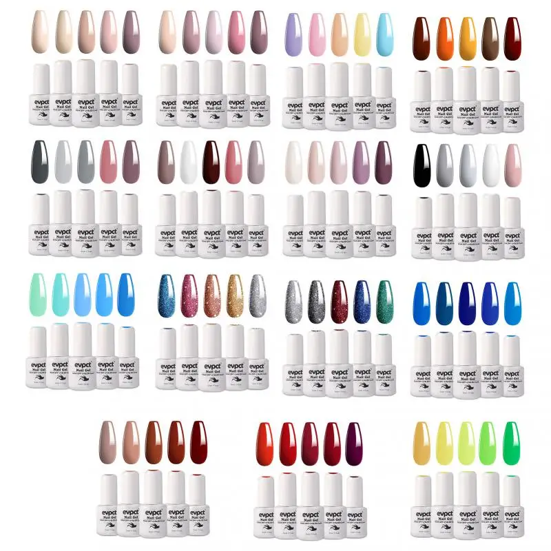 

5Pcs/set Colorful Nail Gel Polish Glitter Universal Nail Polish Winter Color Sparkling Sequins Soak Off UV LED Varnish Nail Art