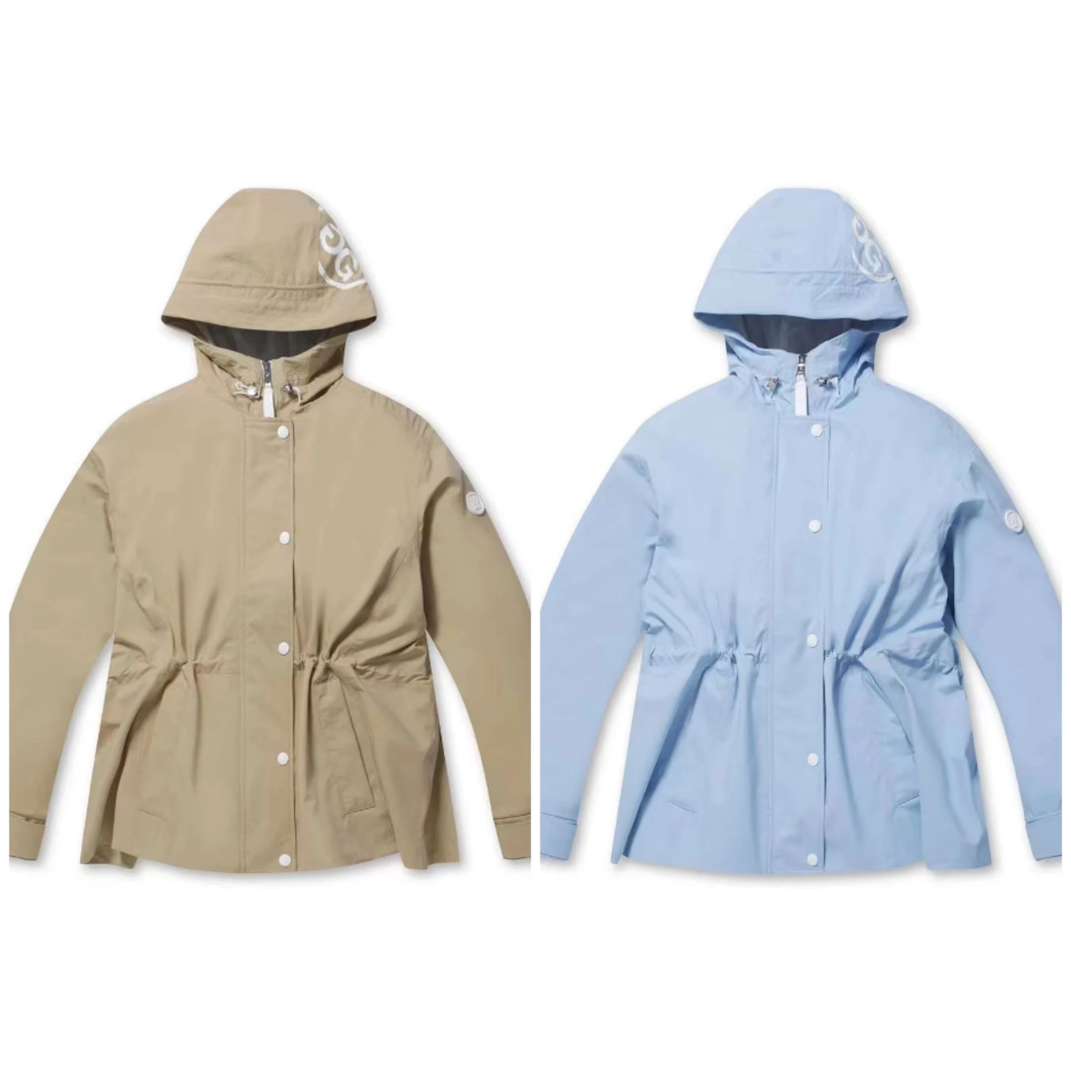 

Golf Women's Autumn And Winter New Style, Medium Long Windbreaker, With A Hood At The Waist, Windproof And Warm Hat Letter Print